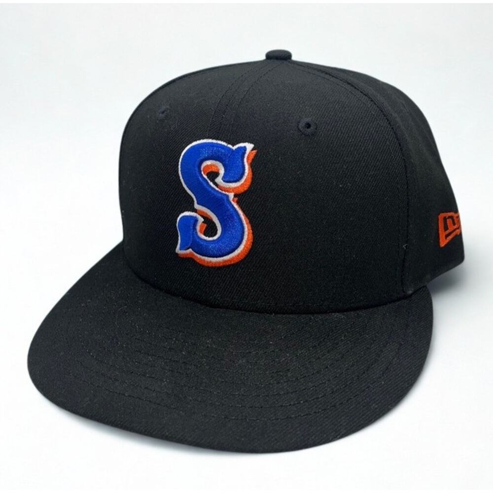 Syracuse Mets New Era 59FIFTY On-Field Alternate Fitted Hat 7 1/8 Black MiLB - Picture 2 of 8